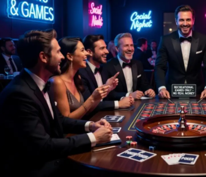 Hosted offline casino-style table evening integrated with dining